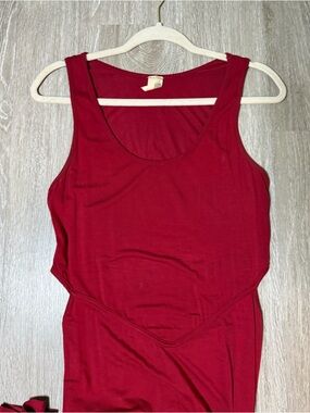 Birdcage Red Maxi Dress BohoStyle Soft Jersey Lounge - Size S